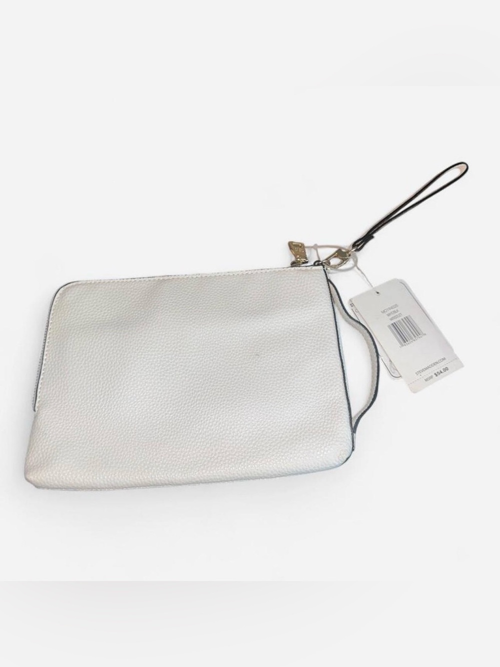 Steve Madden White Pebbled Leather Wristlet Pouch - Picture 2 of 4